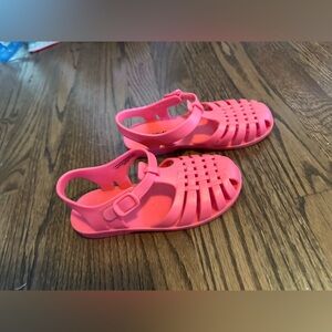 Cat & Jack Kids Coral Jelly Strappy Sandals 12